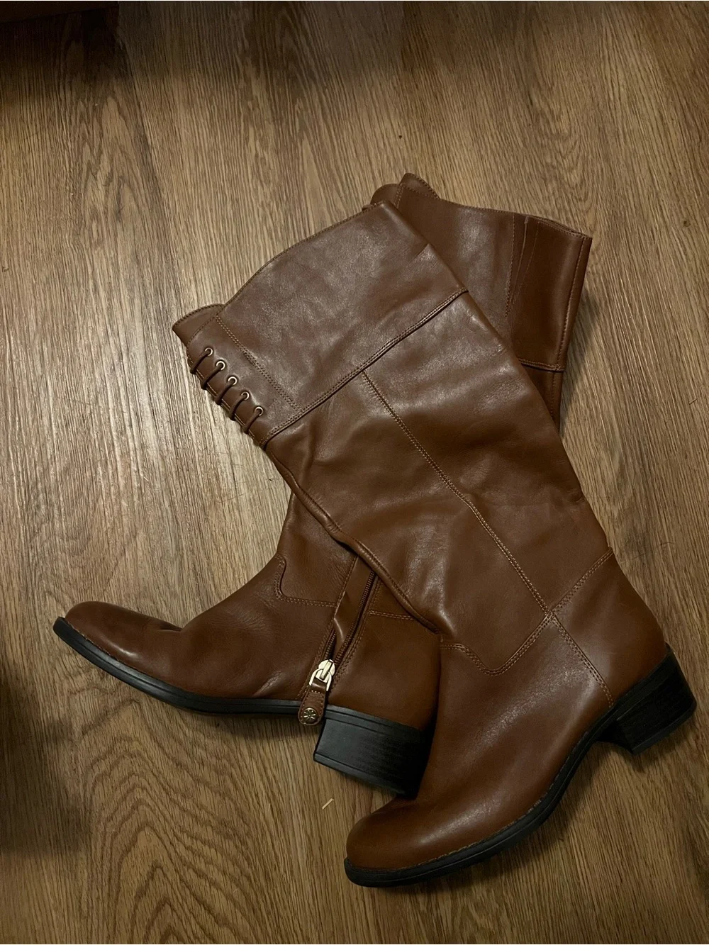Women's Tall Brown Leather Riding Boots